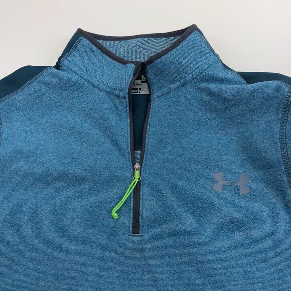 Under Armour Loose ColdGear Small Golf 1/4 Quarter Zip Mock Neck Pullover LS - Picture 1 of 8